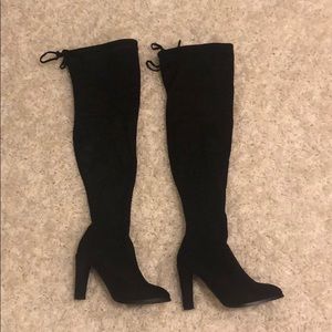 Suede over the Knee Plain boots